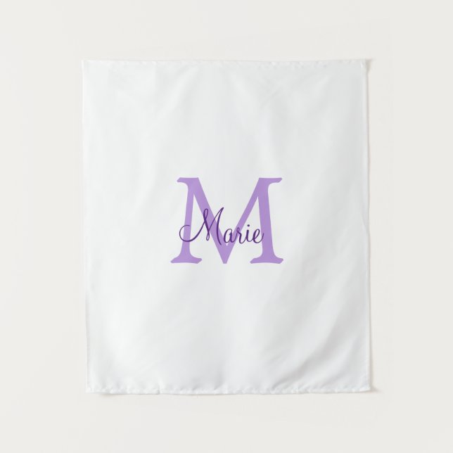 simple minimal add name monogram pink red   throw  tapestry (Front)