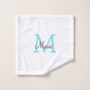 simple minimal add name monogram pink red   throw  wash cloth