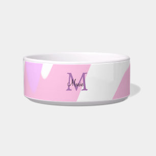 simple minimal add name monogram pink red watercol bowl
