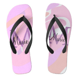 simple minimal add name monogram pink red watercol thongs