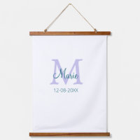 simple minimal add name monogram purple green date