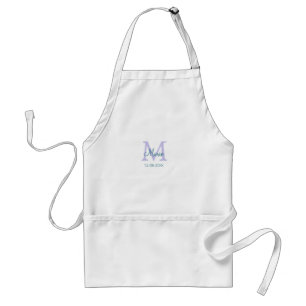simple minimal add name monogram purple green date standard apron