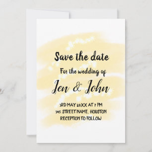 Simple minimal add name place date save the date i invitation