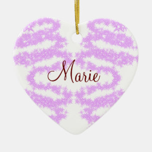 simple minimal add name sparkle glitter stars pink ceramic ornament