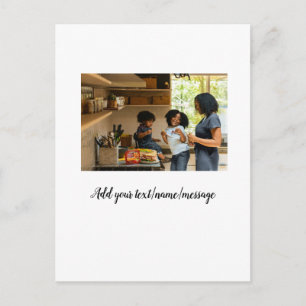simple minimal add photo collage name family mom postcard