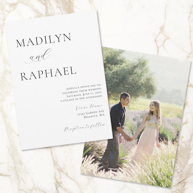 Simple Minimal Add Photo Wedding Invitation (Creator Uploaded)