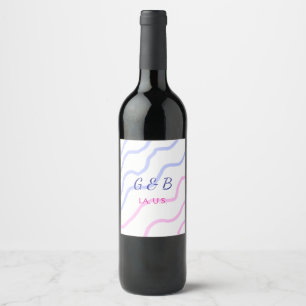 SIMPLE MINIMAL add your couple name city name text Wine Label