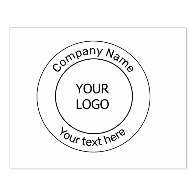 simple minimal add your logo business custom rubbe rubber stamp (Imprint)