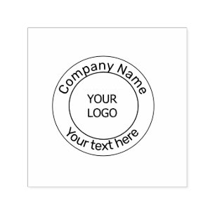 simple minimal add your logo business custom rubbe self-inking stamp