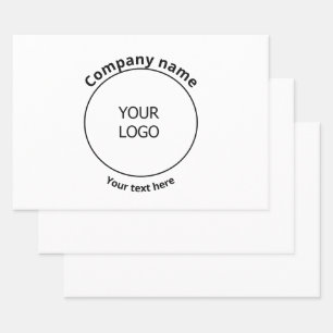 simple minimal add your logo business custom  wrap wrapping paper sheet