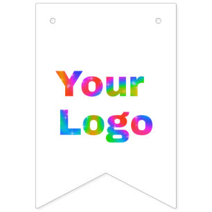 simple minimal add your logo business name text bunting
