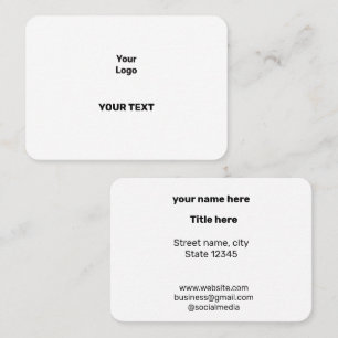 SIMPLE MINIMAL ADD YOUR LOGO CUSTOM TEXT HERE BUSI BUSINESS CARD