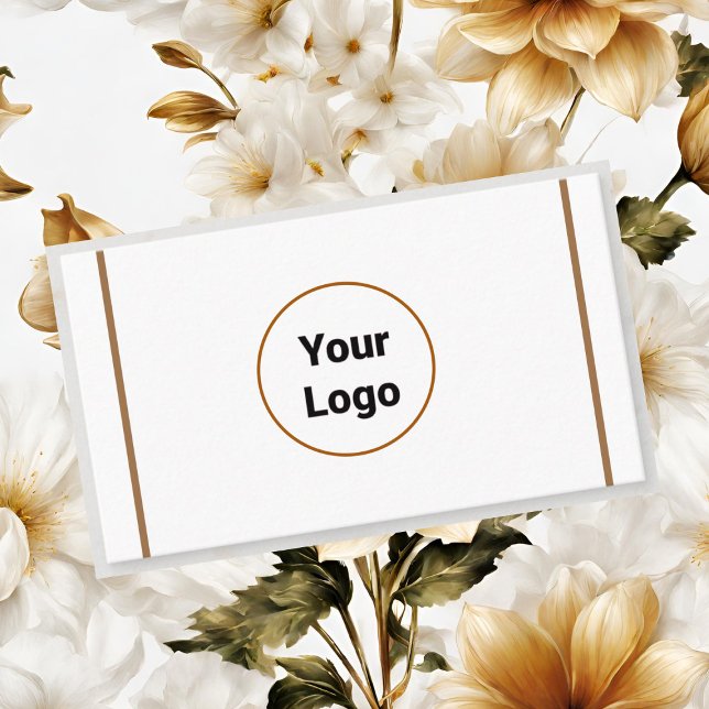 SIMPLE MINIMAL ADD YOUR LOGO CUSTOM TEXT HERE BUSI BUSINESS CARD (Creator Uploaded)