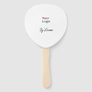 SIMPLE MINIMAL ADD YOUR LOGO CUSTOM TEXT HERE BUSI HAND FAN
