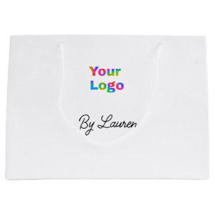 SIMPLE MINIMAL ADD YOUR LOGO CUSTOM TEXT HERE BUSI LARGE GIFT BAG