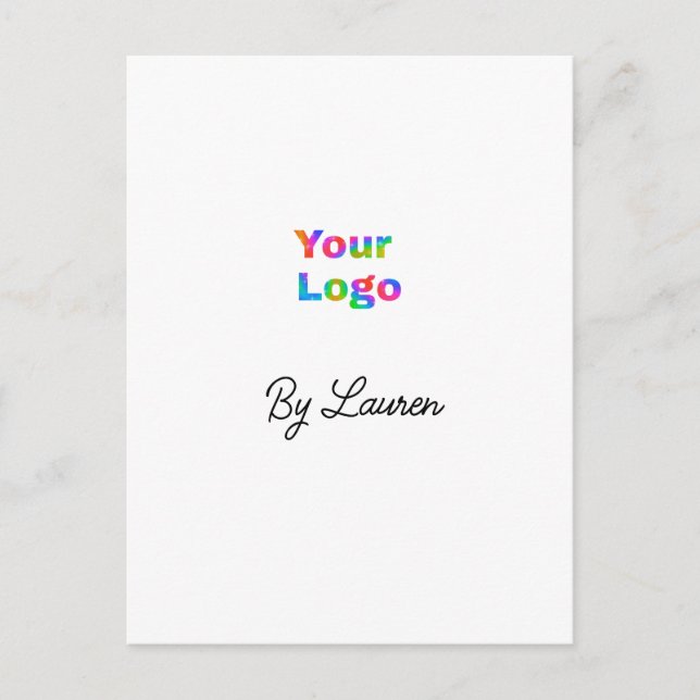 SIMPLE MINIMAL ADD YOUR LOGO CUSTOM TEXT HERE BUSI POSTCARD (Front)