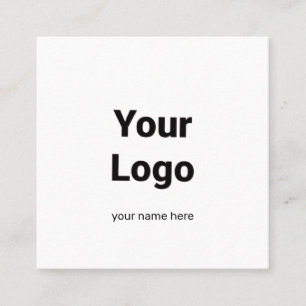 SIMPLE MINIMAL ADD YOUR LOGO CUSTOM TEXT HERE BUSI SQUARE BUSINESS CARD