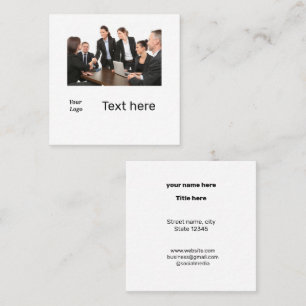 SIMPLE MINIMAL ADD YOUR LOGO CUSTOM TEXT HERE BUSI SQUARE BUSINESS CARD