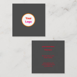 SIMPLE MINIMAL ADD YOUR LOGO CUSTOM TEXT HERE BUSI SQUARE BUSINESS CARD