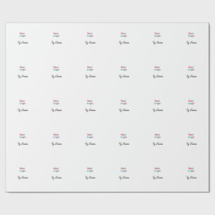 SIMPLE MINIMAL ADD YOUR LOGO CUSTOM TEXT HERE BUSI WRAPPING PAPER