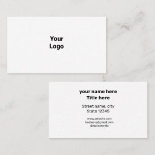 SIMPLE MINIMAL ADD YOUR LOGO CUSTOM TEXT HERE BUSINESS CARD