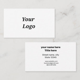 SIMPLE MINIMAL ADD YOUR LOGO CUSTOM TEXT HERE BUSINESS CARD