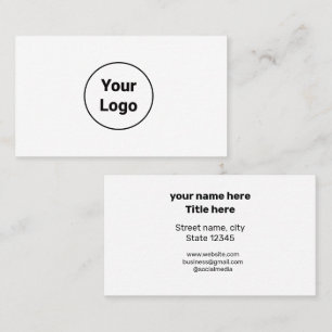 SIMPLE MINIMAL ADD YOUR LOGO CUSTOM TEXT HERE BUSINESS CARD