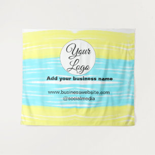 simple minimal add your logo/design BLUE YELLOW T Tapestry