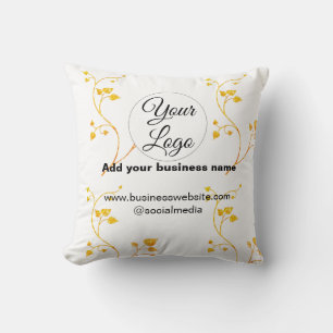 simple minimal add your logo/design gold yellow  cushion