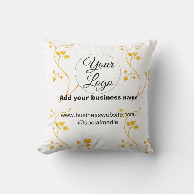 simple minimal add your logo/design gold yellow  cushion (Front)
