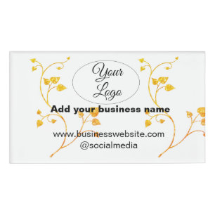 simple minimal add your logo/design gold yellow t name tag
