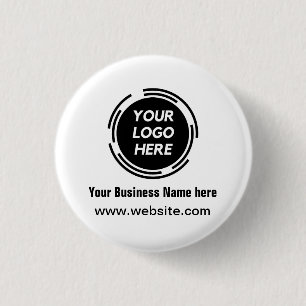 Simple minimal add your logo/design here 3 cm round badge