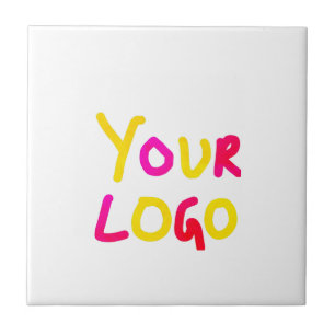 simple minimal add your logo/design here business ceramic tile