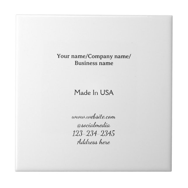 simple minimal add your logo/design here business  ceramic tile (Front)
