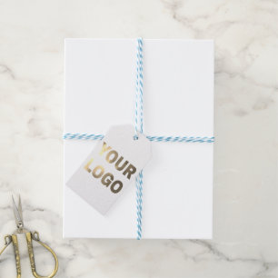simple minimal add your logo/design here business gift tags