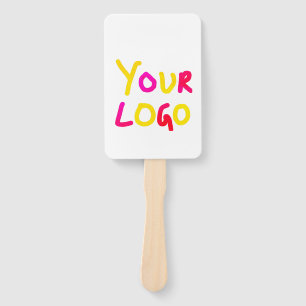 simple minimal add your logo/design here business hand fan