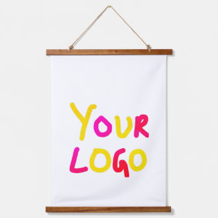 simple minimal add your logo/design here business  hanging tapestry