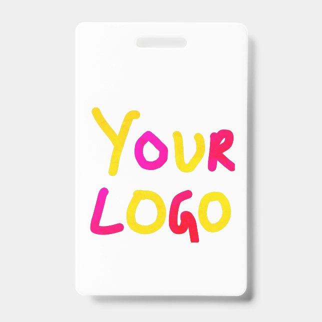 simple minimal add your logo/design here business  ID badge (Front)