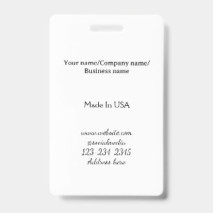 simple minimal add your logo/design here business ID badge