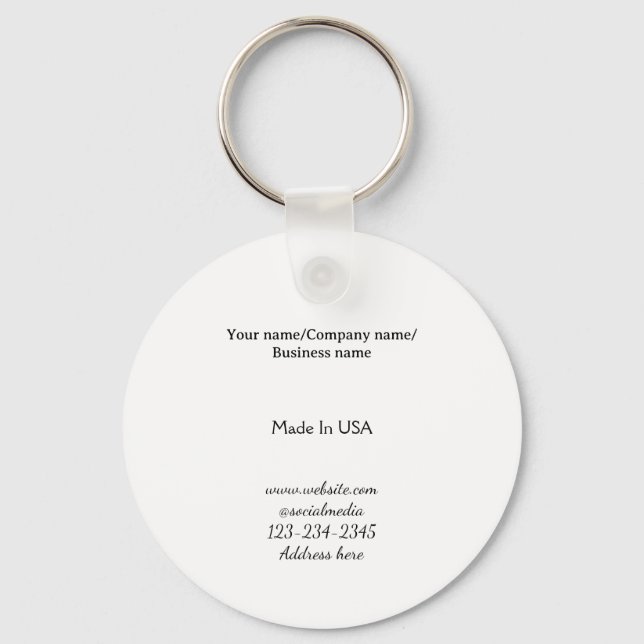 simple minimal add your logo/design here business  key ring (Front)