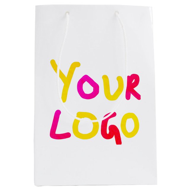 simple minimal add your logo/design here business  medium gift bag (Front)
