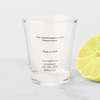 simple minimal add your logo/design here business shot glass