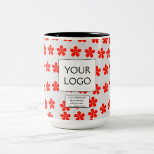 simple minimal add your logo/design here business Two-Tone coffee mug