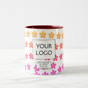 simple minimal add your logo/design here business  Two-Tone coffee mug