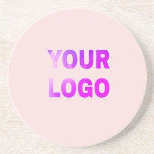 simple minimal add your logo/design here text coaster
