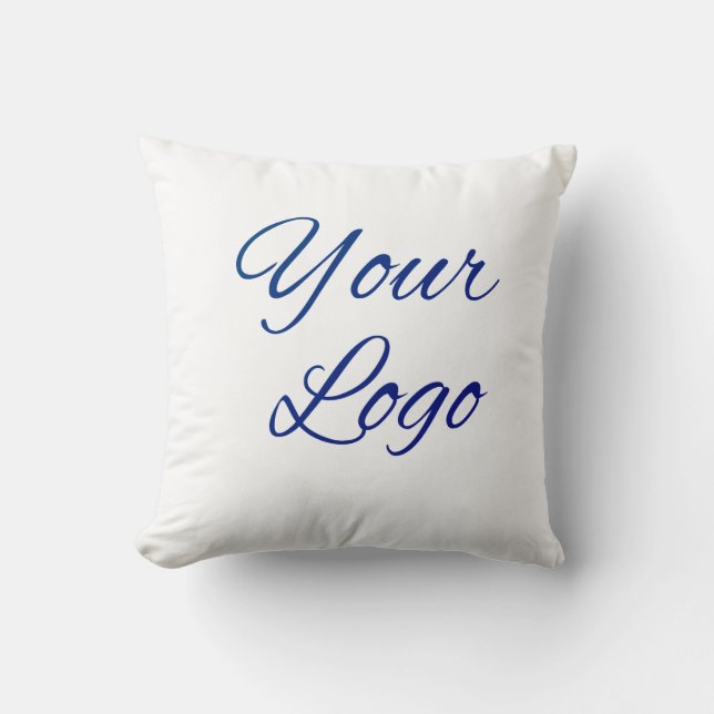 simple minimal add your logo/design here text      cushion (Front)