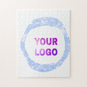 simple minimal add your logo/design here text glit jigsaw puzzle