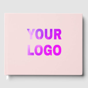 simple minimal add your logo/design here text guest book