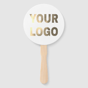 simple minimal add your logo/design here text hand fan
