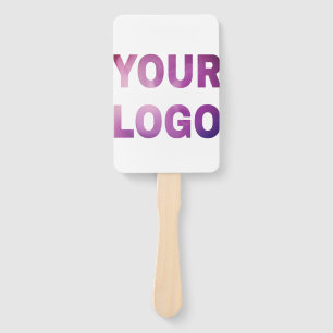 simple minimal add your logo/design here text hand fan